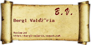 Bergl Valéria névjegykártya