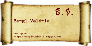 Bergl Valéria névjegykártya